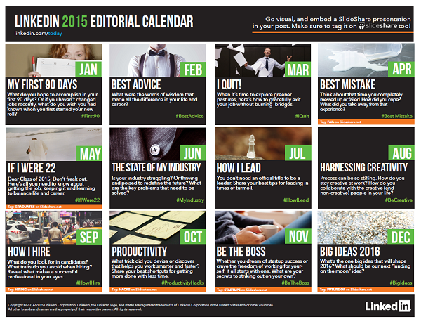 LinkedIn Editorial Calendar